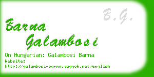 barna galambosi business card